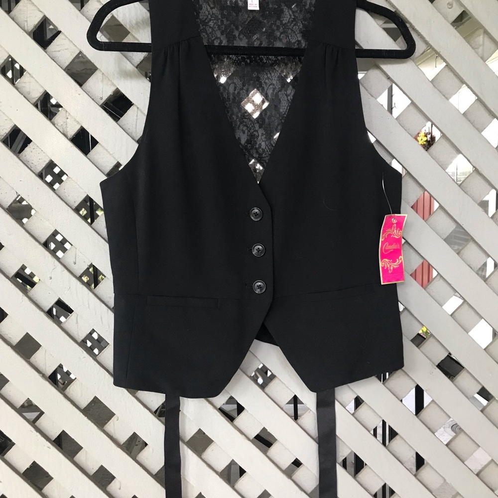 Black Vest with Lace